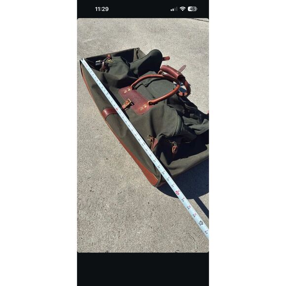 Vintage Orvis 30" Battenkill Leather Canvas Rolling Duffle Luggage - Picture 12 of 12